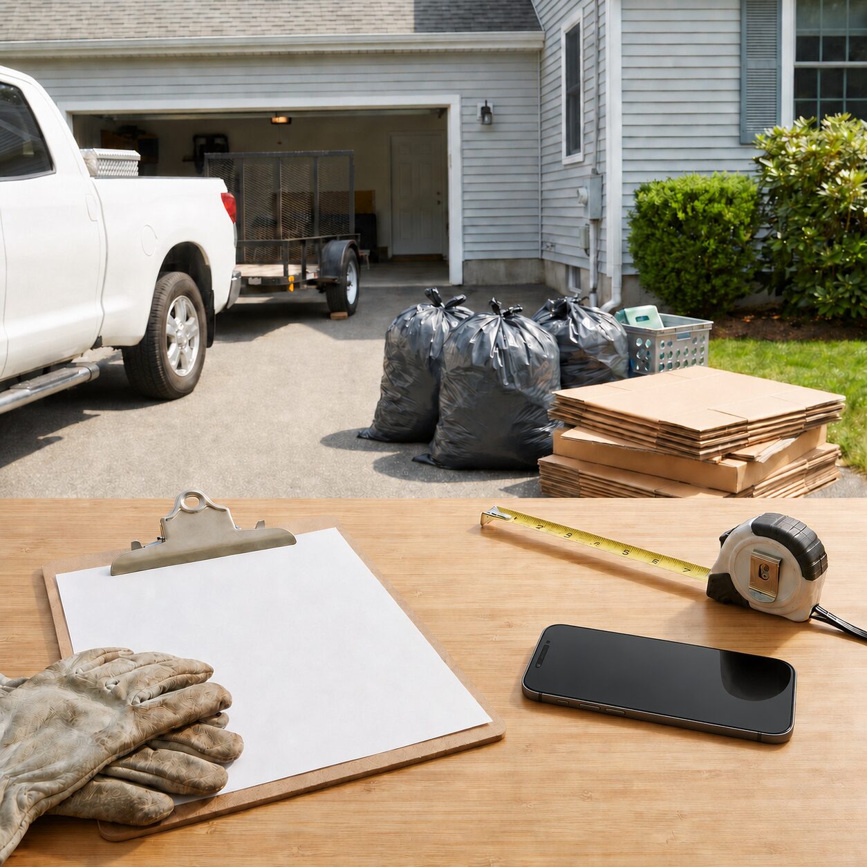 Estimate planning tools for a property cleanout and debris removal project