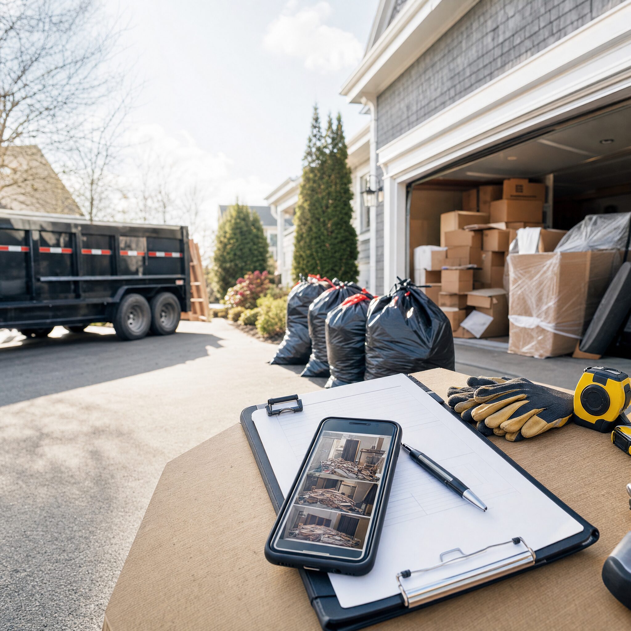 Estimate planning for a property cleanout and debris removal project