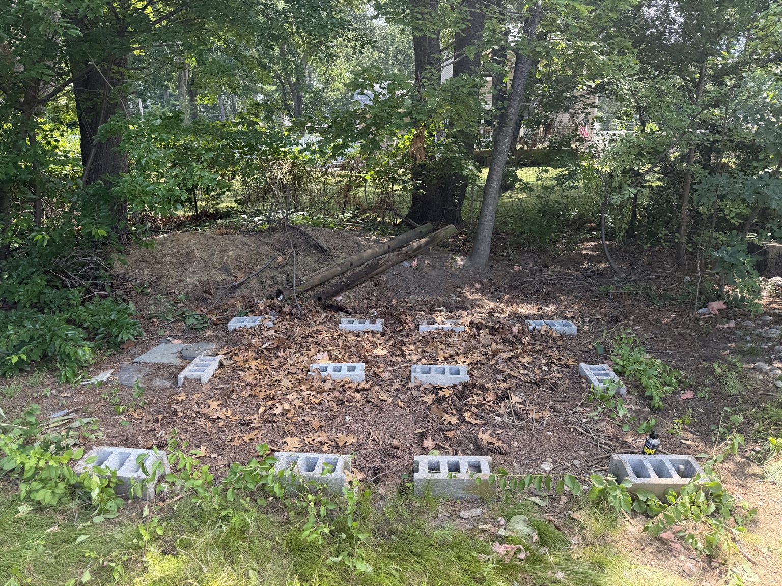 Cleared site after shed demolition in Marshfield MA